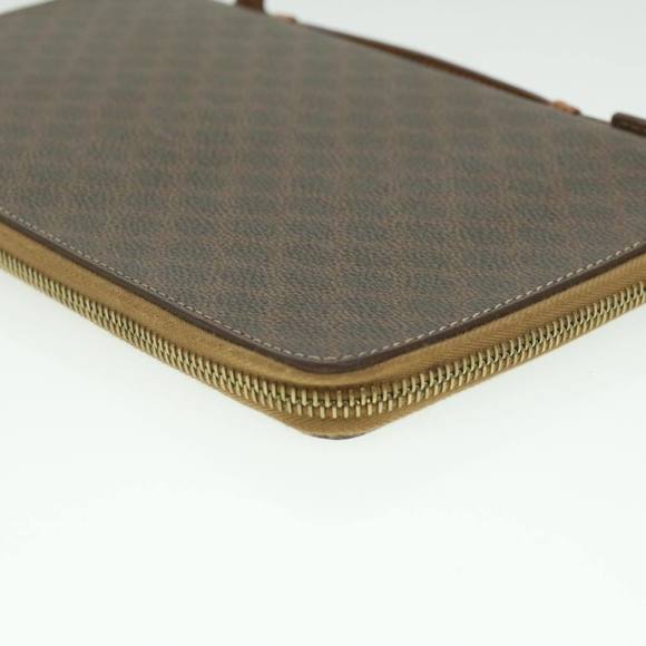 CELINE Macadam Canvas Travel Case PVC Leather Brown Auth am3943 - Picture 14 of 16